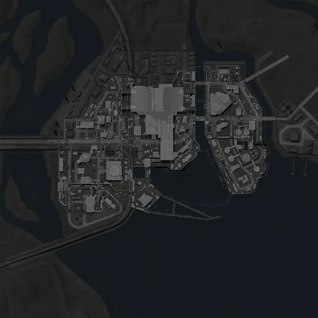 AZ3 Nuclear Exclusion Zone satellite tactical map with containment reactors, cooling towers and contaminated extraction corridors