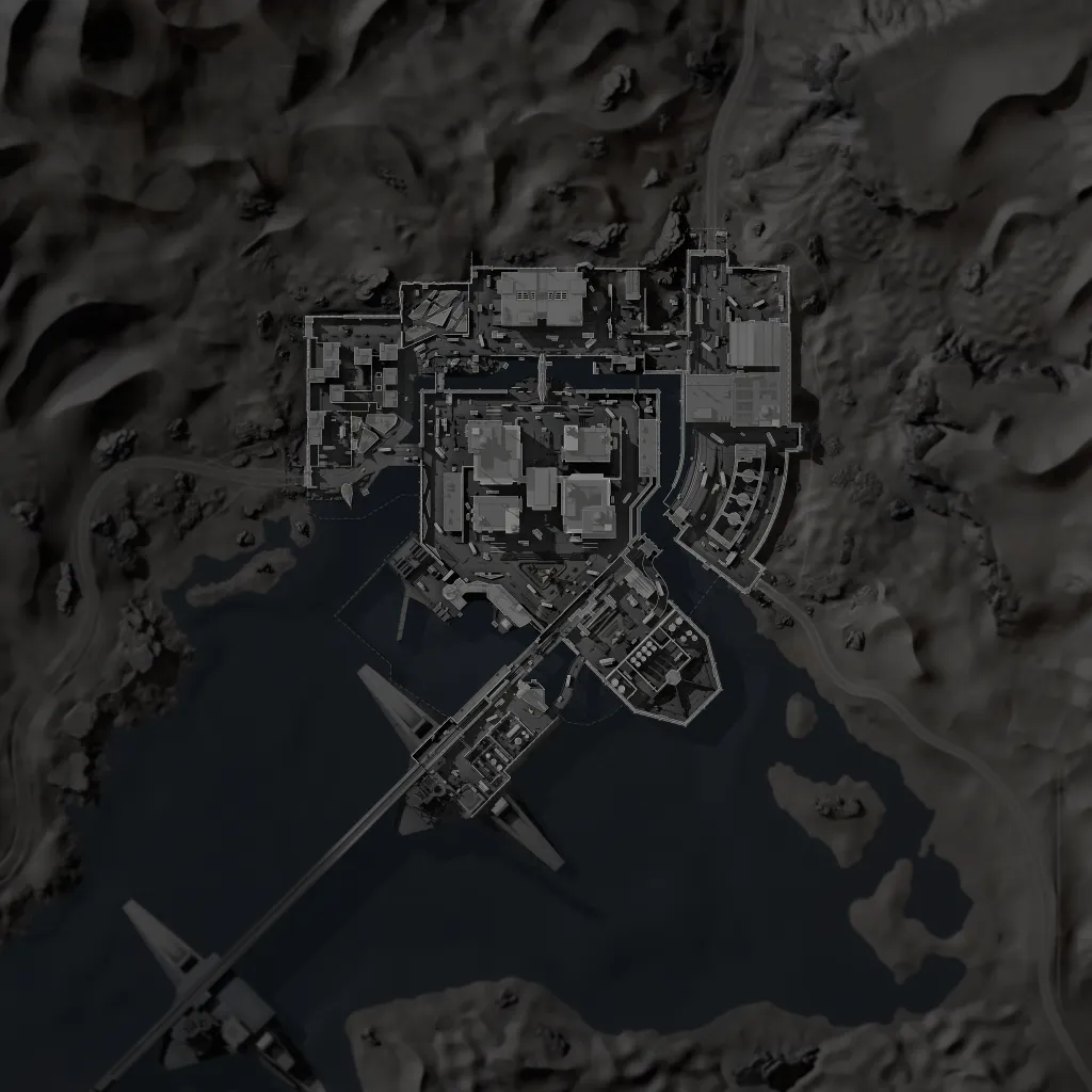 Space City satellite recon map detailing orbital rocket launch pads, telemetry hubs and high-tier loot compounds