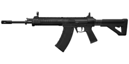 CI-19 assault rifle: modern tactical rifle with flat-top receiver, M-LOK handguard, collapsible stock and optic mounted on Picatinny rail